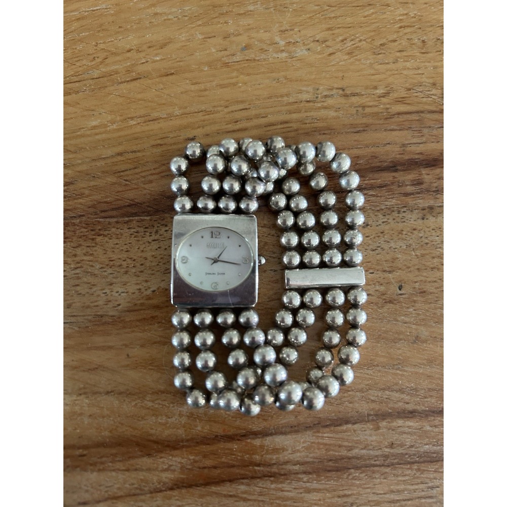 Ecclissi 32240 Beaded Watch RARE Stretch Band 925 Sterling
